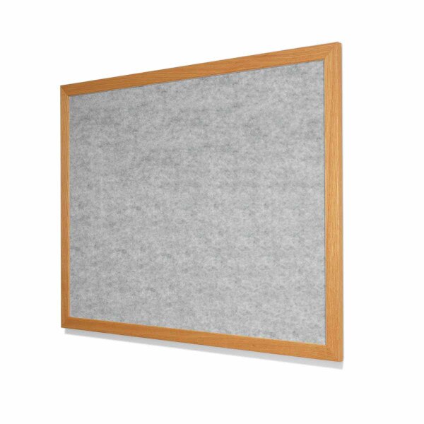 Chrome Velour VELCRO® Compatible Cork Board with Red Oak Frame